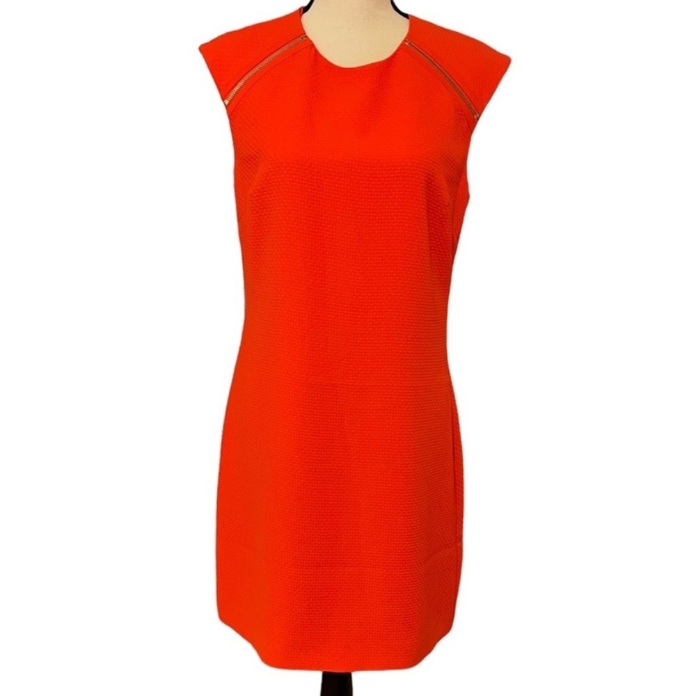 Ted Baker London Coral Shift Dress w/ Zipper Detail size 3